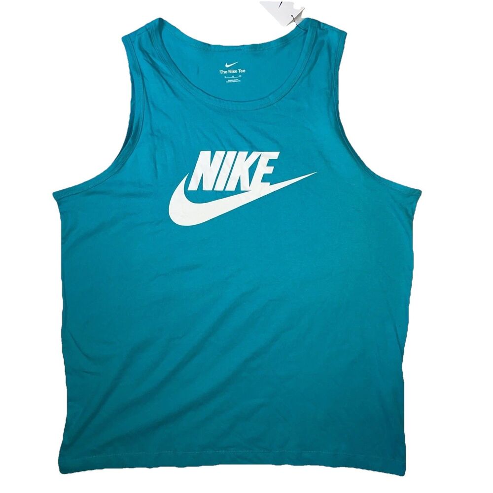 NWT Nike Sportswear Icon Futura Tank Top Men’s XL Teal Green White AR4991 345